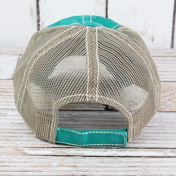 NWT Distressed/Mesh Beach Please Cap - Picture 3 of 3